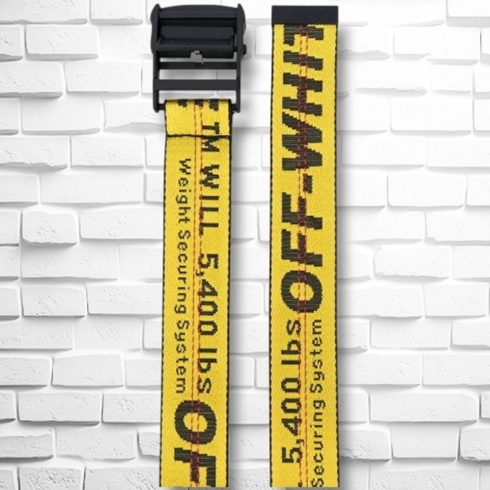 OFF-WHITE Yellow Industrial Logo Buckle Belt One Size